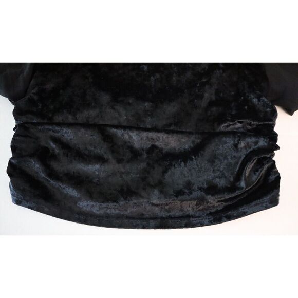 Free People Intimately OB1589236 Women's Sz S Black Velvet Cut-Out Back Crop Top - Picture 8 of 13